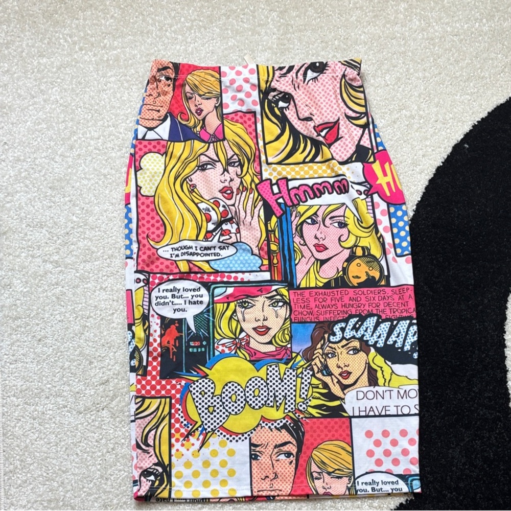 Colorful Comic Print Skirt